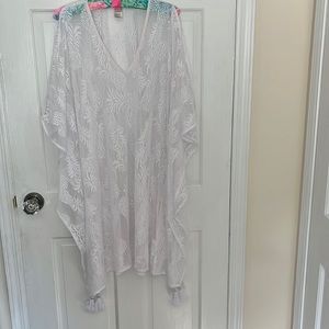 Pool Beach cold shoulder crocheted coverup